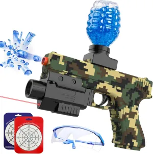 Gel Ball Blaster Gun, Splat Gel Gun for Precision Shooting, Electric Water Ball Blaster Gun with Top Loading Design JM-X3, Great for Competitive Team Play, Ages 15  (Deep Camo)