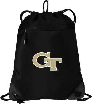 Georgia Tech Drawstring Bag GT Yellow Jackets Cinch Pack Backpack UNIQUE MESH & MICROFIBER