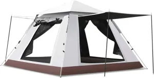 GERRIT Outdoor 4/6 Person Automatic Quick-Opening Tent, Travel Camping Tent, Rainproof Sunshine-Proof Tent Fishing Hiking Sunshine Shelter (Color : C)