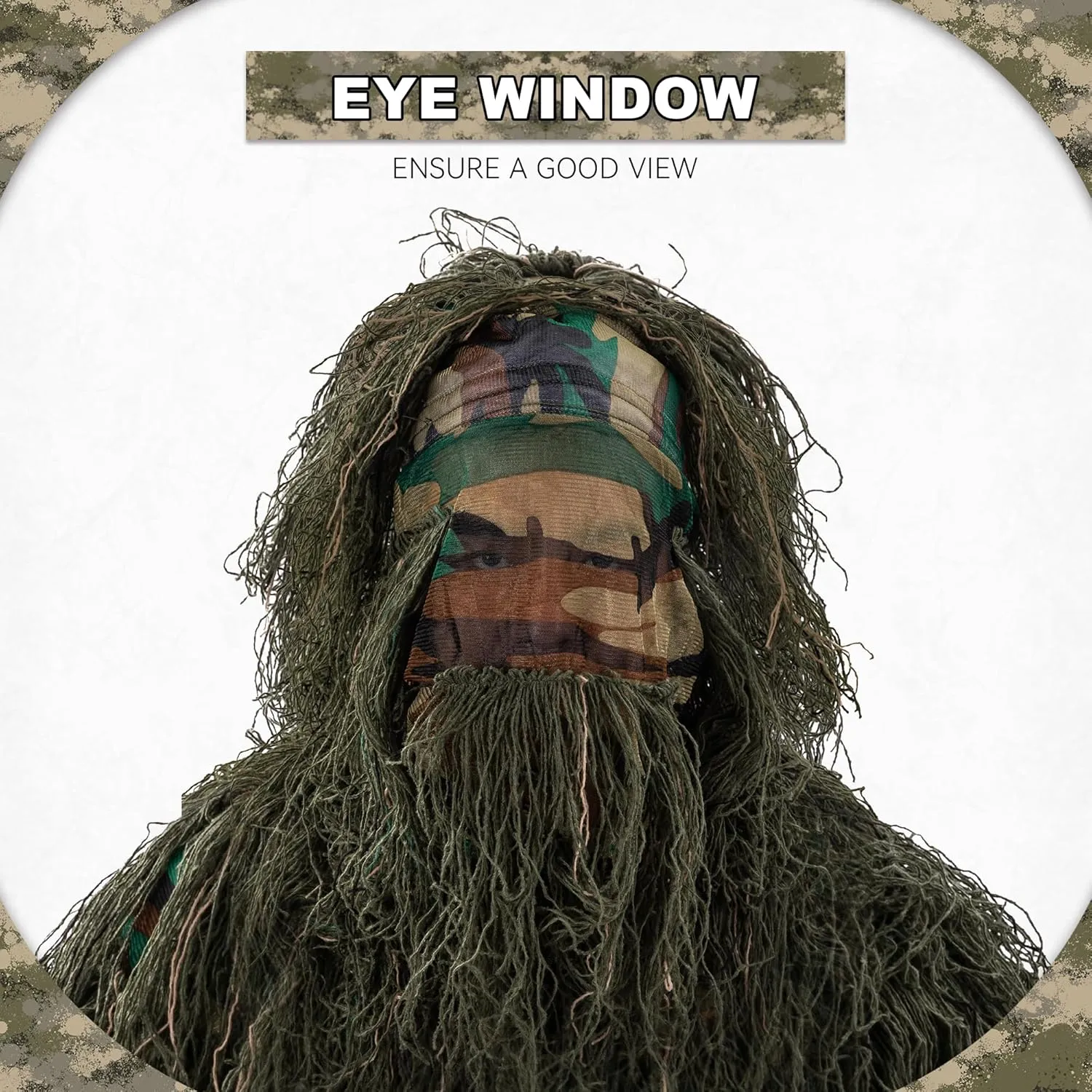 Ghillie Suit for Men, Gilly Suit for Adults Camo Hunting Clothes 3D Woodland Camouflage Suits for Hunting