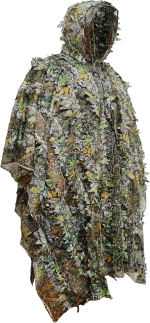 ghillie suit, gilly suits for men, hunting suit, 3D leafy camo suit, hooded cape hunting suit, camouflage suit, bird watching, jungle hunting, Halloween party, camping, theme decoration.