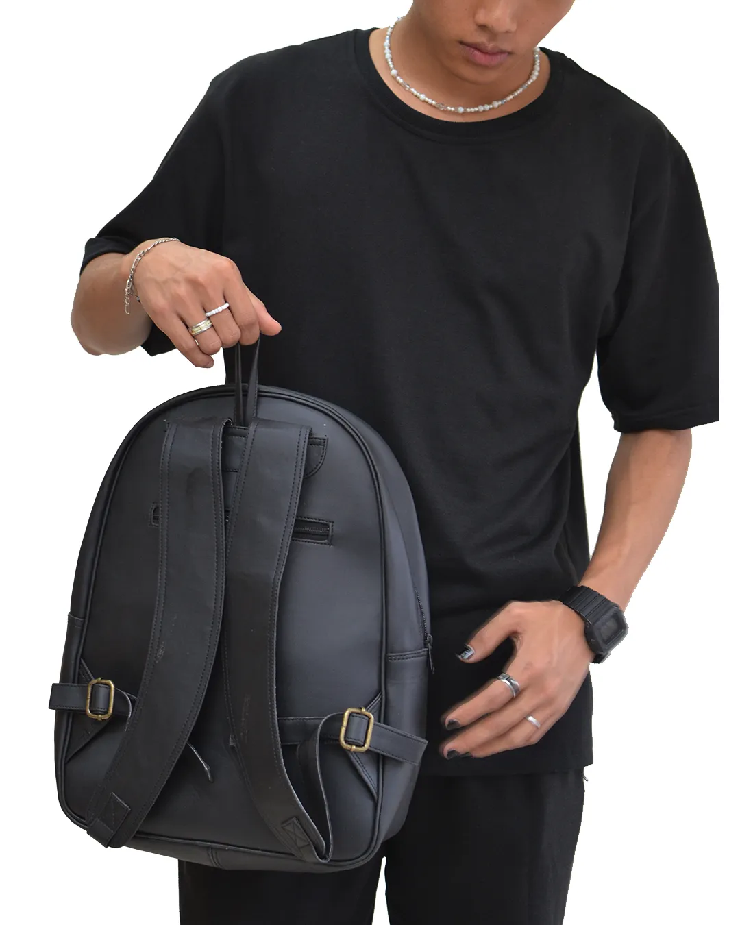 Gladiator D Faux Leather Backpack