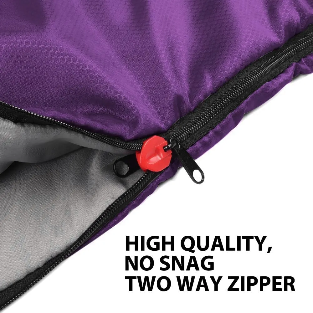 Gold Armour Sleeping Bags for Adults Cold Weather & Warm - Backpacking Camping Sleeping Bag for Kids 10-12, Girls, Boys - Lightweight Compact Camping Essentials Gear Accessories, Right Zipper