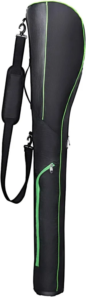 Golf Club Travel Case Gun Bag Foldable with Hard Base,Driving Range Mini Course Practice Lightweight Golf Sundy Carry Bag for 7 Clubs
