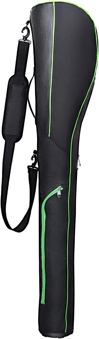 Golf Club Travel Case Gun Bag Foldable with Hard Base,Driving Range Mini Course Practice Lightweight Golf Sundy Carry Bag for 7 Clubs