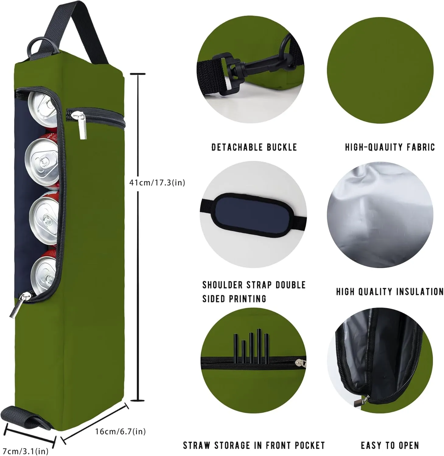 Golf Cooler Bag Plus Ice Pack Soft Sided Insulated Cooler Bag- Holds 6 Pack of Cans or 2 Wine Bottles - Grey Camo Golf Beer Sleeve Black Fits Discreetly in Golf Bags