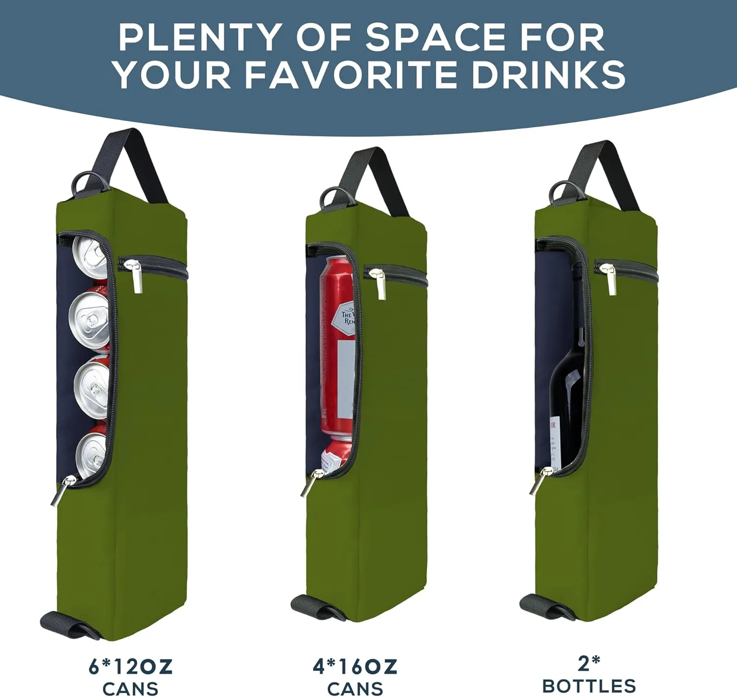 Golf Cooler Bag Plus Ice Pack Soft Sided Insulated Cooler Bag- Holds 6 Pack of Cans or 2 Wine Bottles - Grey Camo Golf Beer Sleeve Black Fits Discreetly in Golf Bags