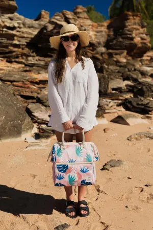 Good Vibes™ Premium Insulated Picnic Cooler Bag, Carry Handles, 2 Separate Compartments, Holds 24  Cans - Blush Palm