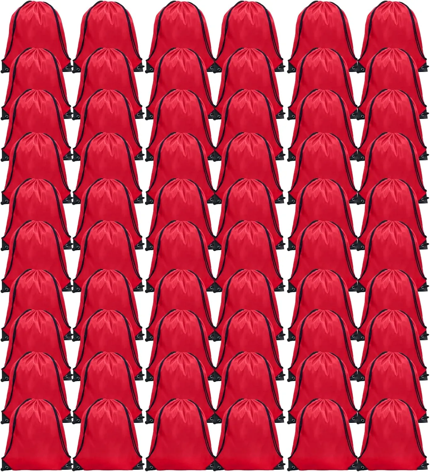 GoodtoU Drawstring Bags Bulk, 60 Pcs Draw String Bags Cinch Bag Drawstring Gym Bag Sackpack Drawstring Backpack for Women Men, Red