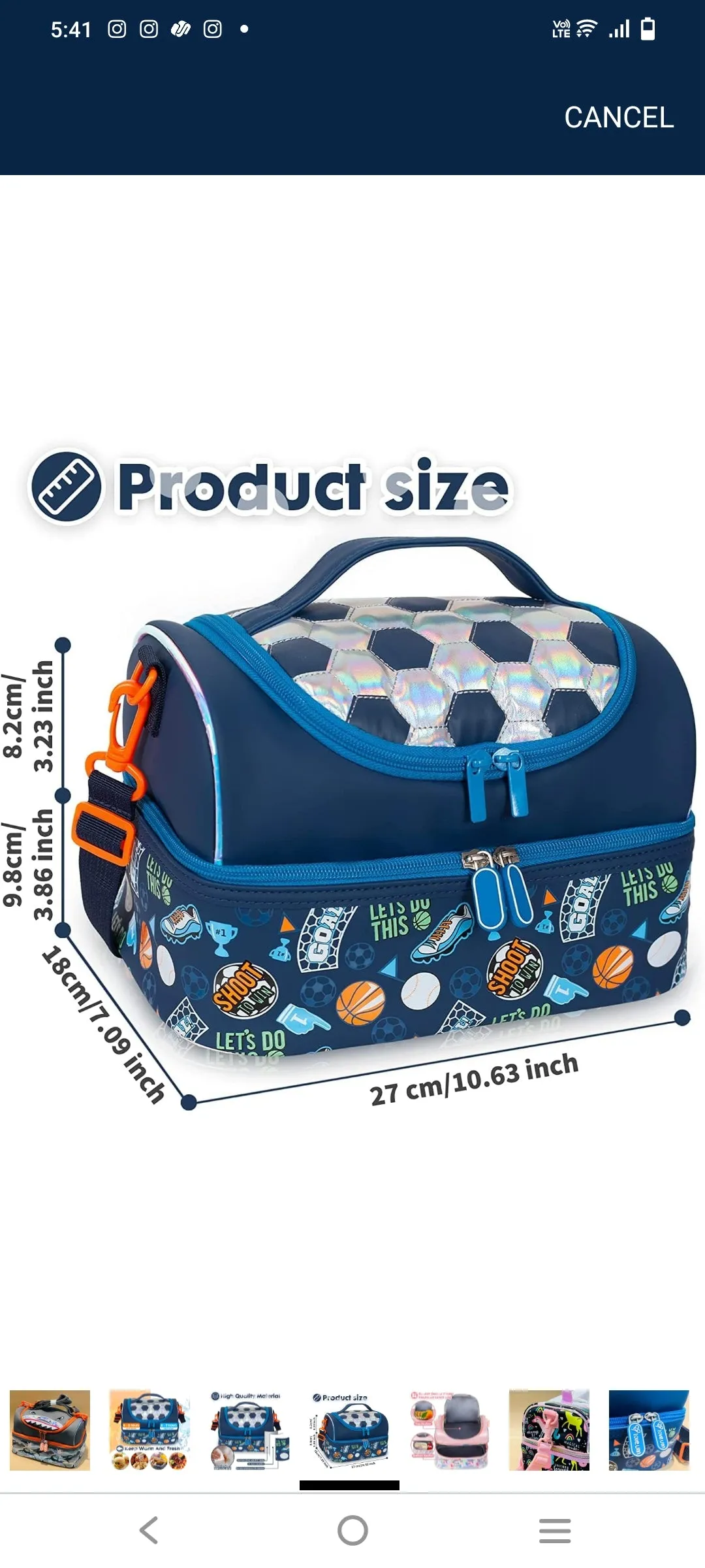 Gorgeous 2 Section Insulated Lunch Bags