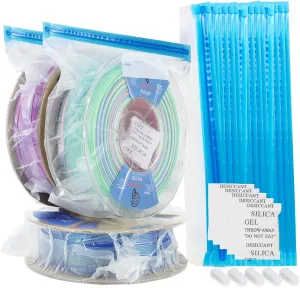 Goto Guard Filament Vacuum Storage Bags Kit 65pcs, 30pcs Thicken Filament Storage Bags with 30pcs Desiccant, 5pcs Seal Clip for Keeping Filament Dry, Fit PLA/PETG/TPU Filaments, 11.8x13.2in (No Pump)