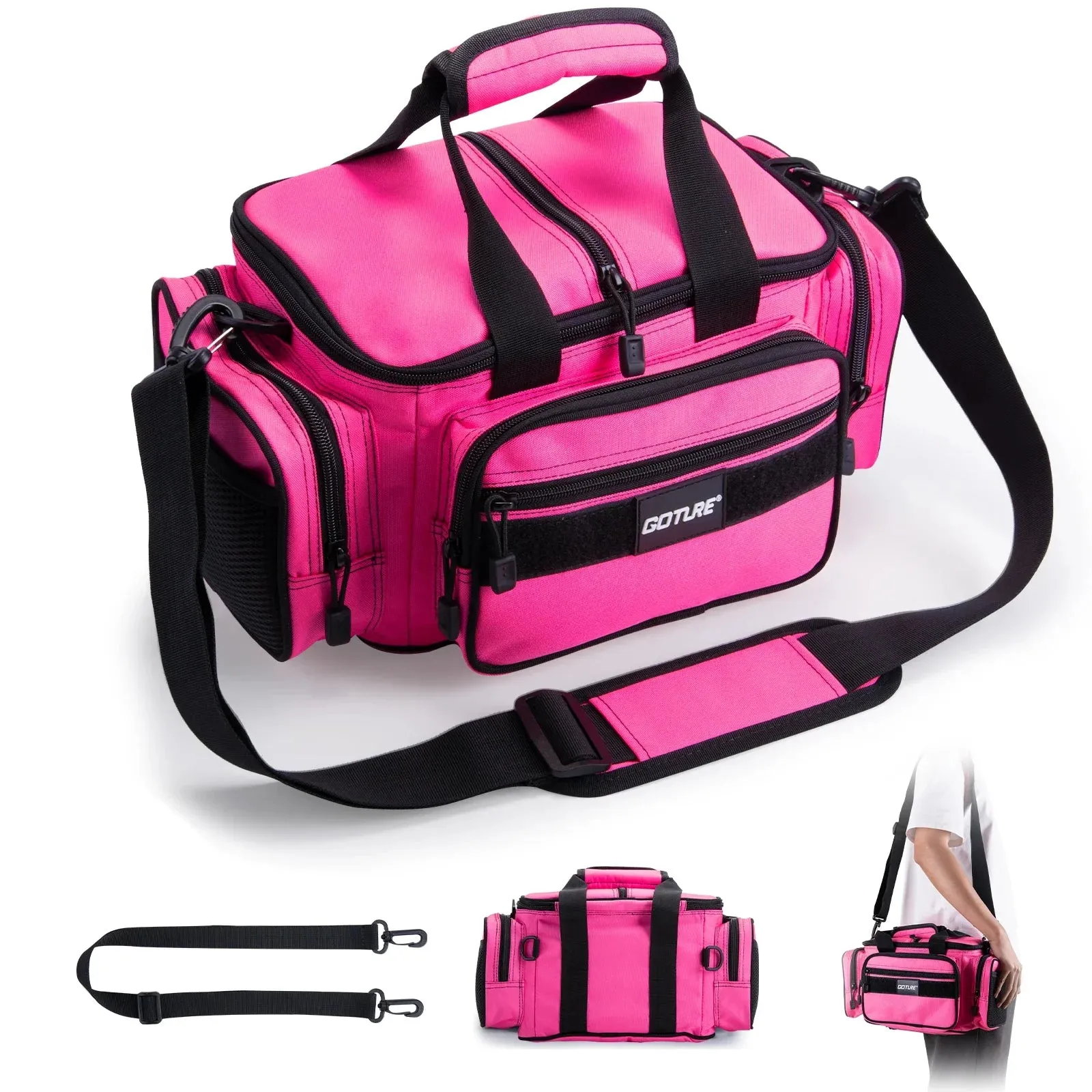 Goture Fishing Tackle Bags 38*23*19cm Shoulder Bag High capacity 600D Oxford cloth Outdoor Cycling Backpack Camping Picnic Bag