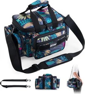 Goture Fishing Tackle Bag,Soft Side 600D Water-Resistant Cross Body Sling Fishing Bag, Small Freshwater Saltwater Gear Storage Tactical Bags Outdoor, Store 3 3600 Tackle Boxes,14.96"x9.06"x7.48"