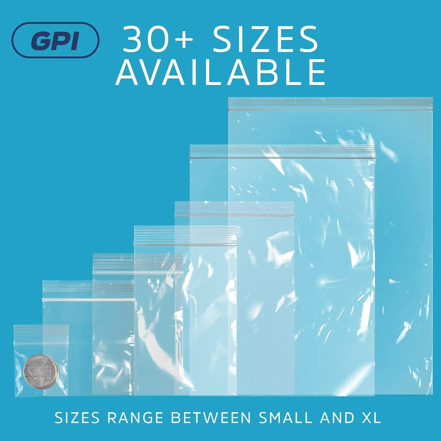 GPI Pack of 200, 10" X 12" 1 Gallon, Clear Plastic Reclosable Zip Bags - Bulk 2 Mil Thick Strong & Durable Poly Baggies with Resealable Zip Top Lock for Travel, Storage, Packaging & Shipping