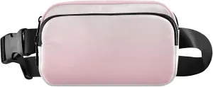 Gradient Pink Fanny Belt Bag Waist Packs Crossbody Bags Bum Bag for Running Hiking Travel Workout Adjustable Strap for Women Men