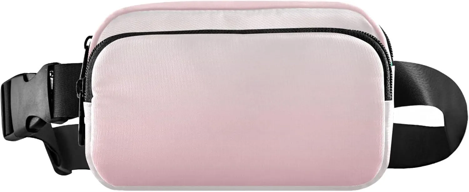 Gradient Pink Fanny Belt Bag Waist Packs Crossbody Bags Bum Bag for Running Hiking Travel Workout Adjustable Strap for Women Men