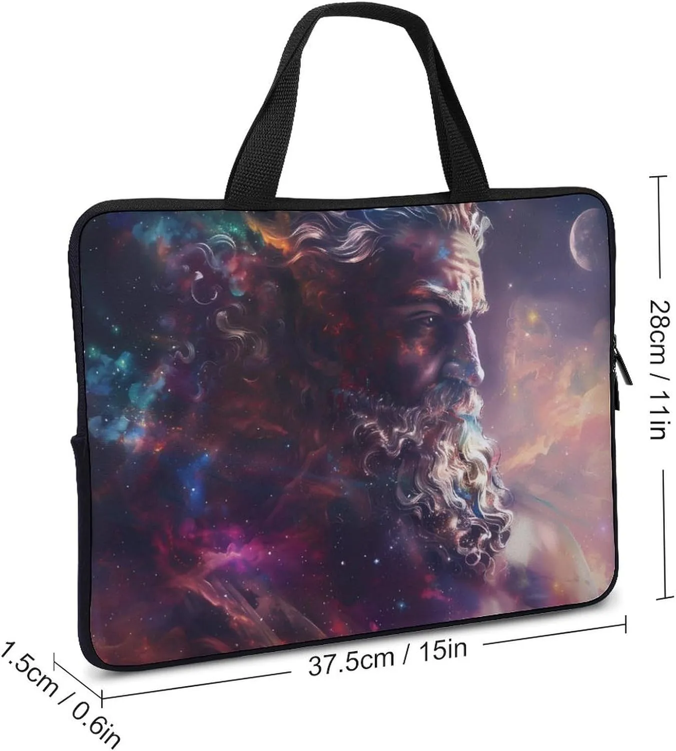 Greek God Zeus Universe Laptop Sleeve Portable Waterproof Computer Bag Pouch Handbag Protective Sleeve