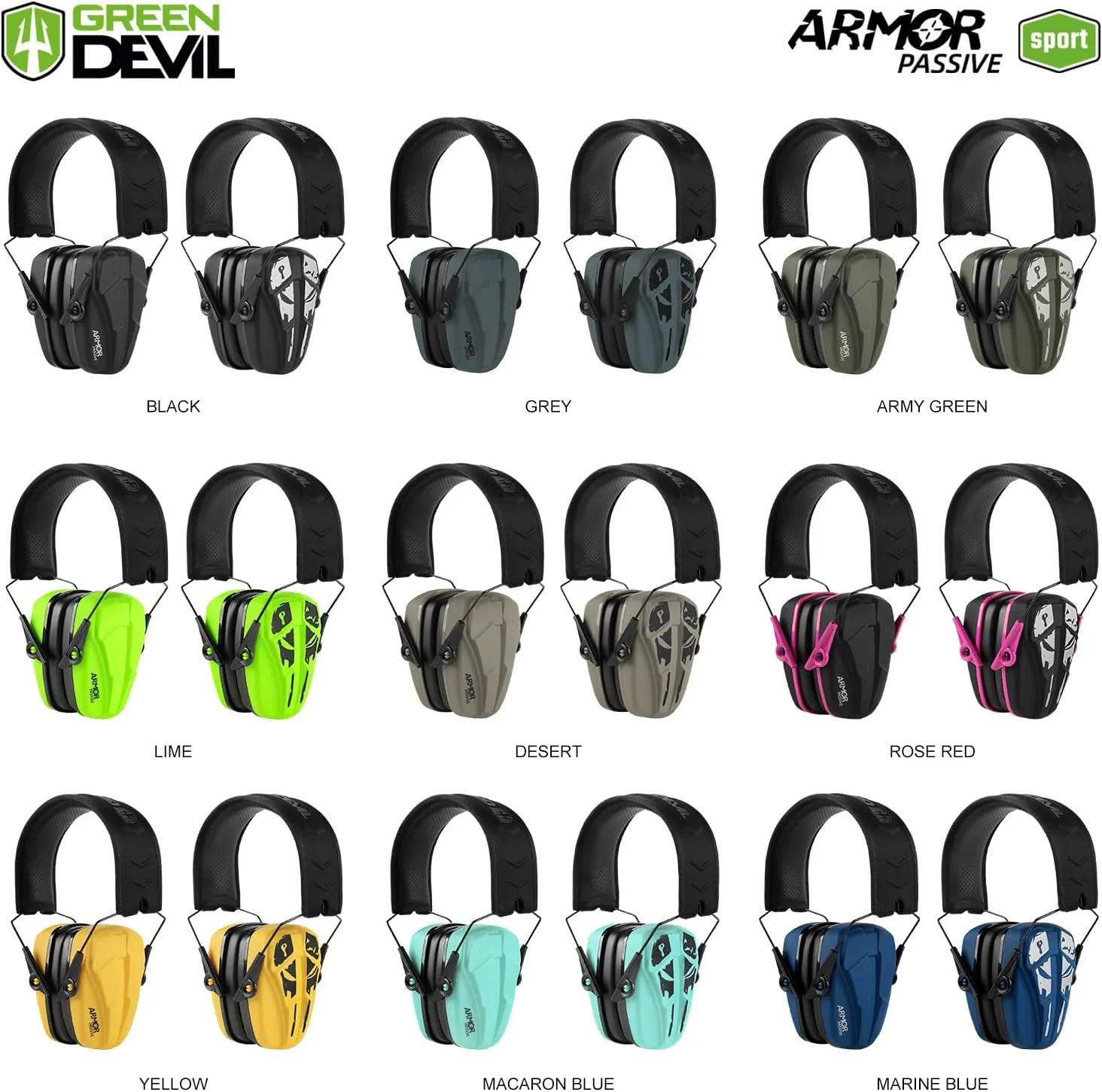 GREEN DEVIL Noise Reduction Hearing Protection Ear muffs Passive Safety Earmuffs Slim Headphones For Shooting Gun Range