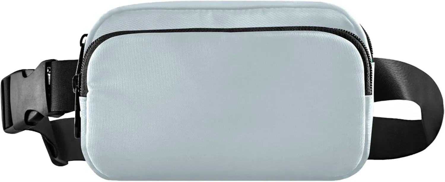 Grey Blue Fanny Belt Bag Waist Packs Crossbody Bags Bum Bag for Running Hiking Travel Workout Adjustable Strap for Women Men
