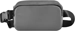 Grey Fanny Belt Bag Waist Packs Crossbody Bags Bum Bag for Running Hiking Travel Workout Adjustable Strap for Women Men