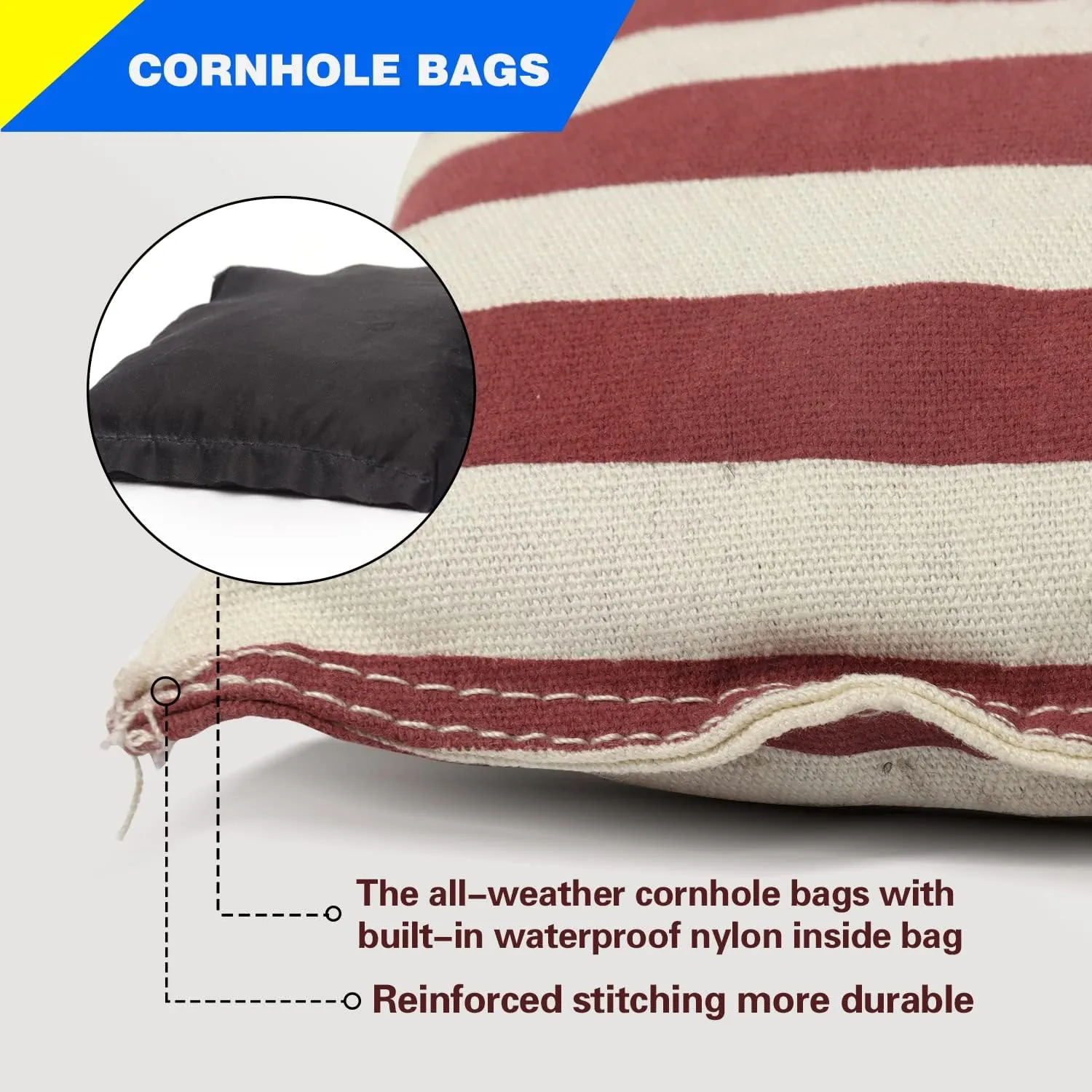 GSE Games & Sports Expert Set of 8 Premium Weather Resistant Cornhole Bags. Regulation Size and Weight Bean Bags for Cornhole Toss Games (Several Styles Available)