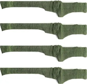 GUGULUZA 4-Pack Thick Gun Socks for Storage Rifle and Shotguns with or without Scope, Silicone-Treated, Drawstring Closure, 52 Inches