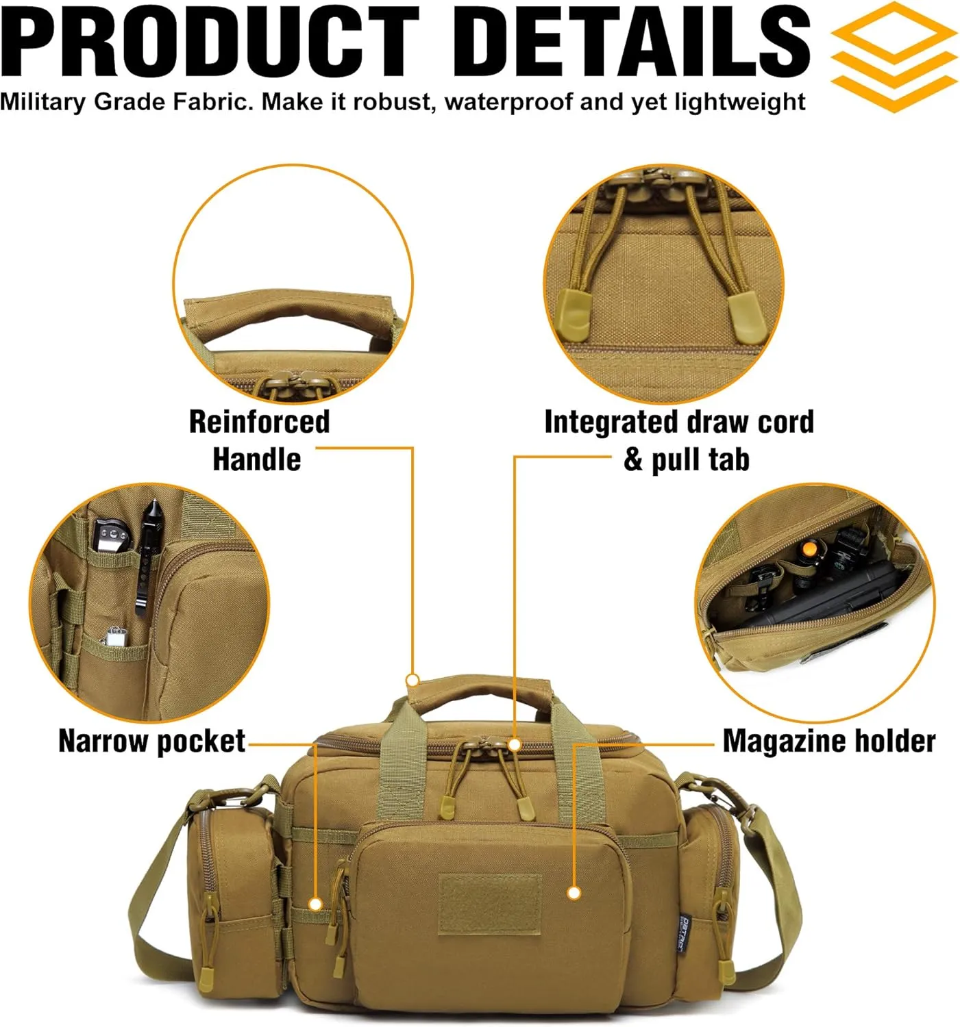 Gun Case Bag Small | Tactical 2-Pistol Bag Handgun Duffle Bag w/Lockable Zipper for Shooting Range Hunting Sports | US Flag Patch   MOLLE Pouch   Universal Holster Included