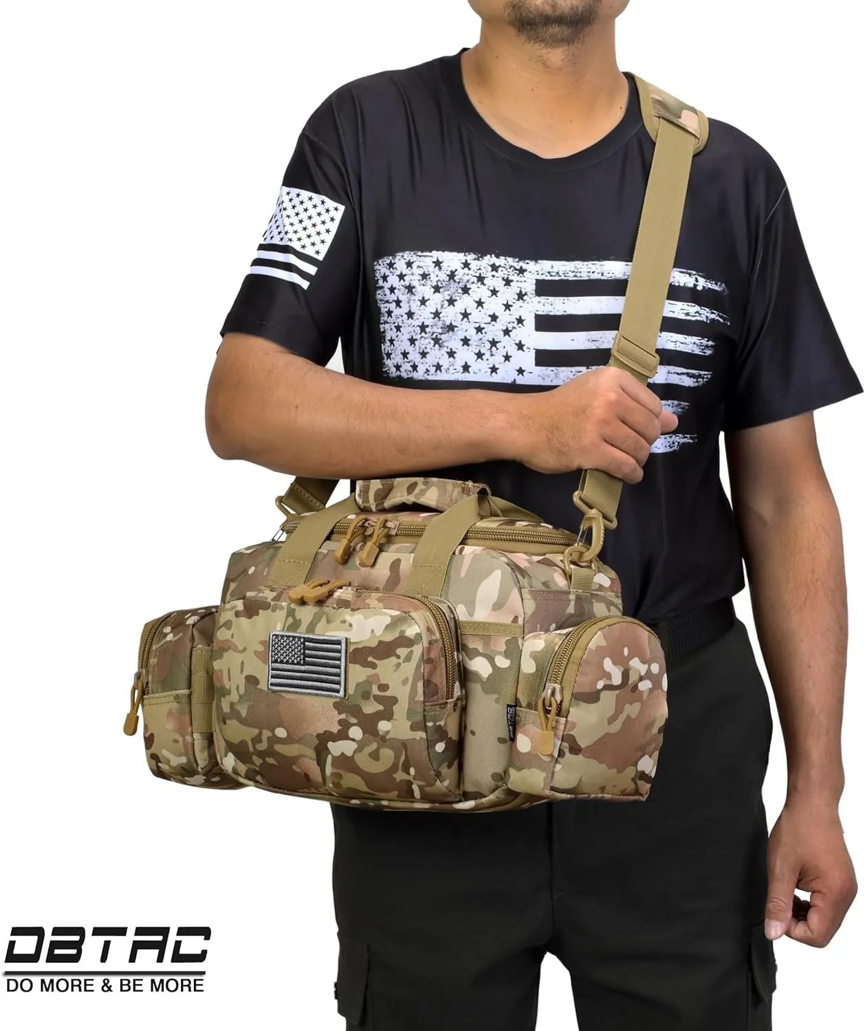 Gun Case Bag Small | Tactical 2-Pistol Bag Handgun Duffle Bag w/Lockable Zipper for Shooting Range Hunting Sports | US Flag Patch   MOLLE Pouch   Universal Holster Included