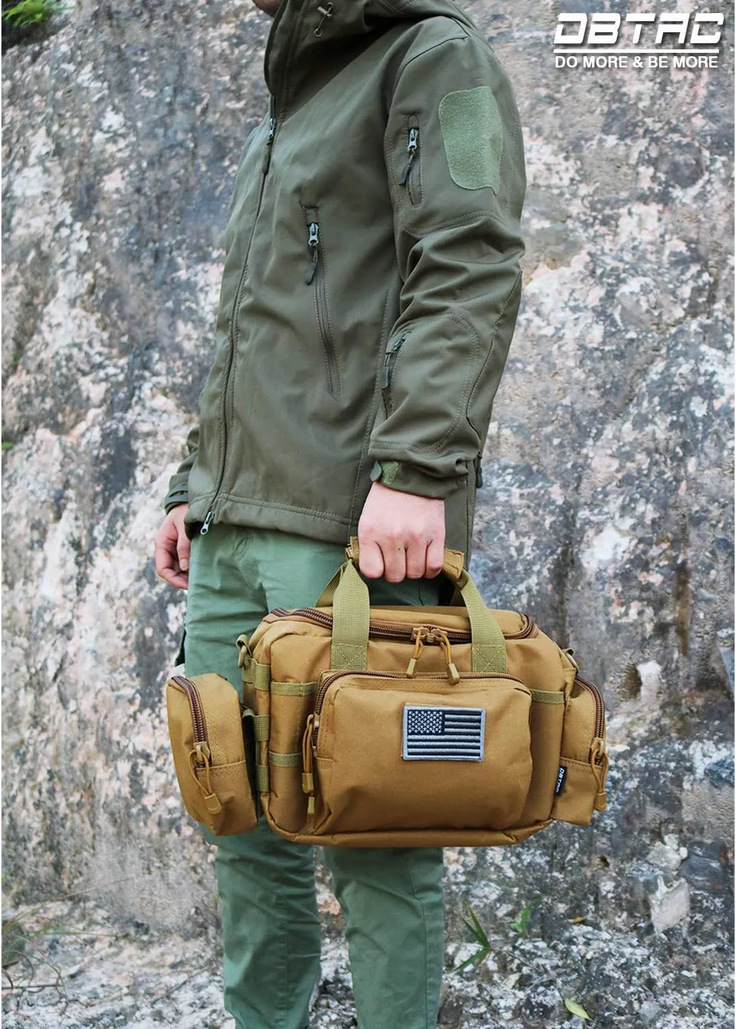 Gun Case Bag Small | Tactical 2-Pistol Bag Handgun Duffle Bag w/Lockable Zipper for Shooting Range Hunting Sports | US Flag Patch   MOLLE Pouch   Universal Holster Included