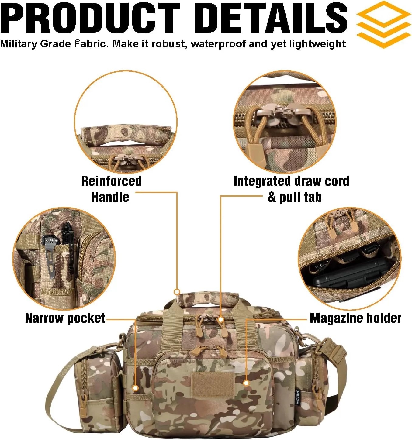 Gun Case Bag Small | Tactical 2-Pistol Bag Handgun Duffle Bag w/Lockable Zipper for Shooting Range Hunting Sports | US Flag Patch   MOLLE Pouch   Universal Holster Included