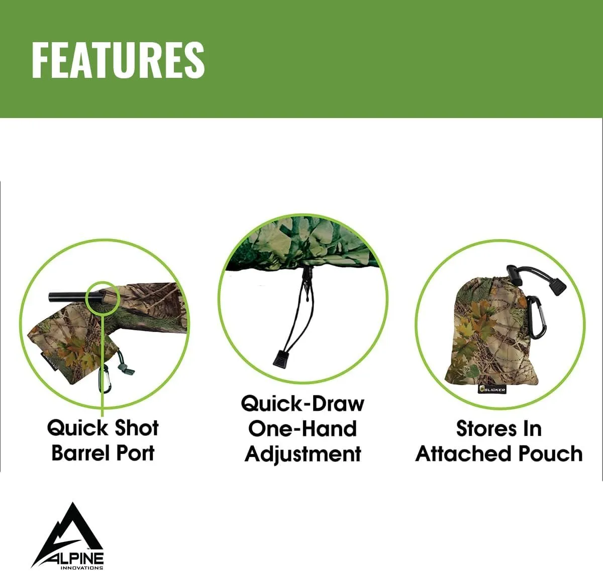 Gun Slicker - Scoped Rifle & Shotgun Case, Waterproof Camo Rifle Sleeve Cover, Fast Access Gun Pack - 38' to 56'
