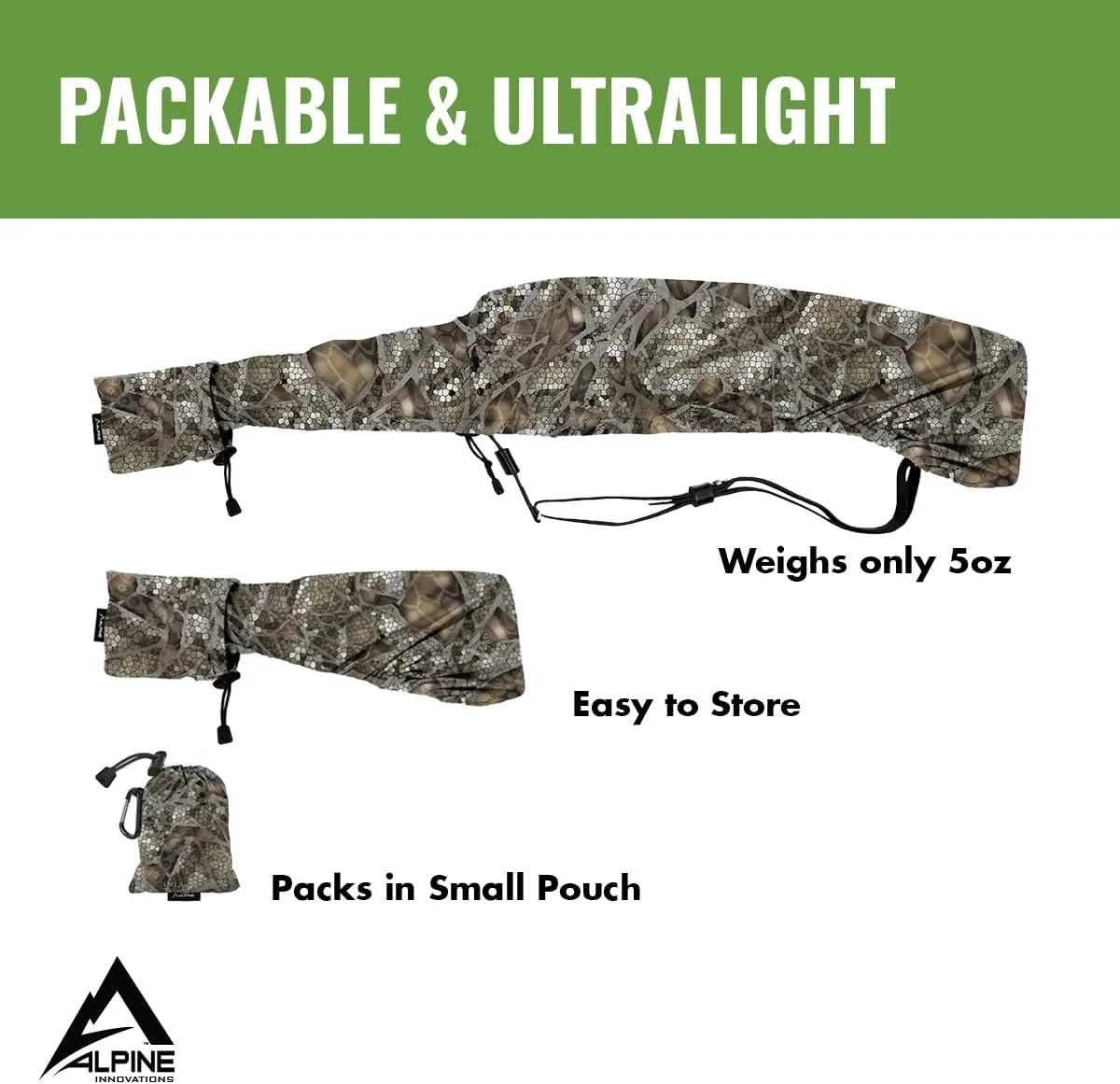 Gun Slicker - Scoped Rifle & Shotgun Case, Waterproof Camo Rifle Sleeve Cover, Fast Access Gun Pack - 38' to 56'