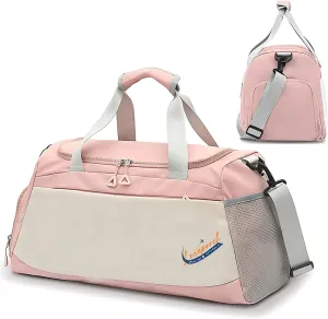 Gym Bag for Men with Shoe Compartment & Wet pocket, Sports bag for men, Tactical Duffle Bag for Men, Multipurpose Weekender Overnight Bag for Travel, Sports, Fitness & Workout (Pink)