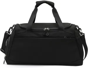 Gym Bag for Men&Women Travel Duffle Bag Crossbody Weekender Overnight Tote Bag Water Resistant Sports Workout Duffle Bag with Shoe Compartment (Black)