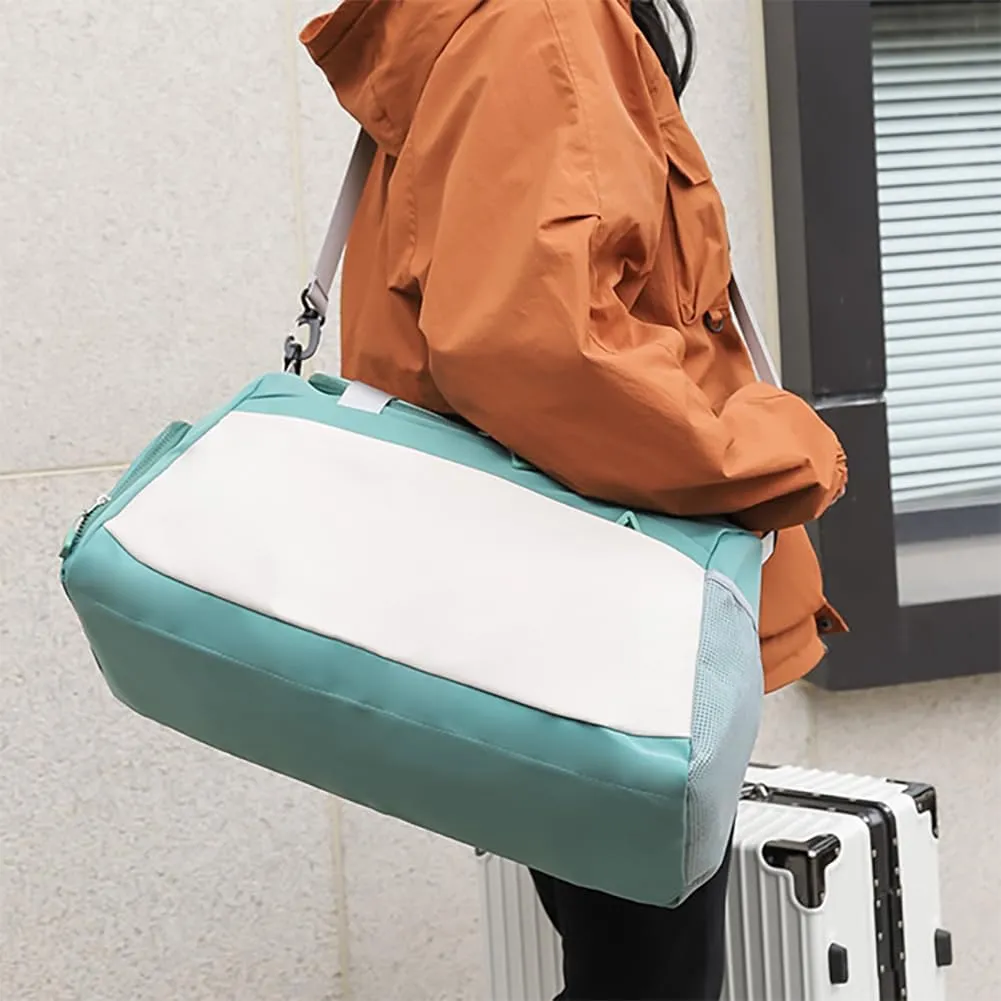 Gym Bag for Men&Women Travel Duffle Bag Crossbody Weekender Overnight Tote Bag Water Resistant Sports Workout Duffle Bag with Shoe Compartment (Green)