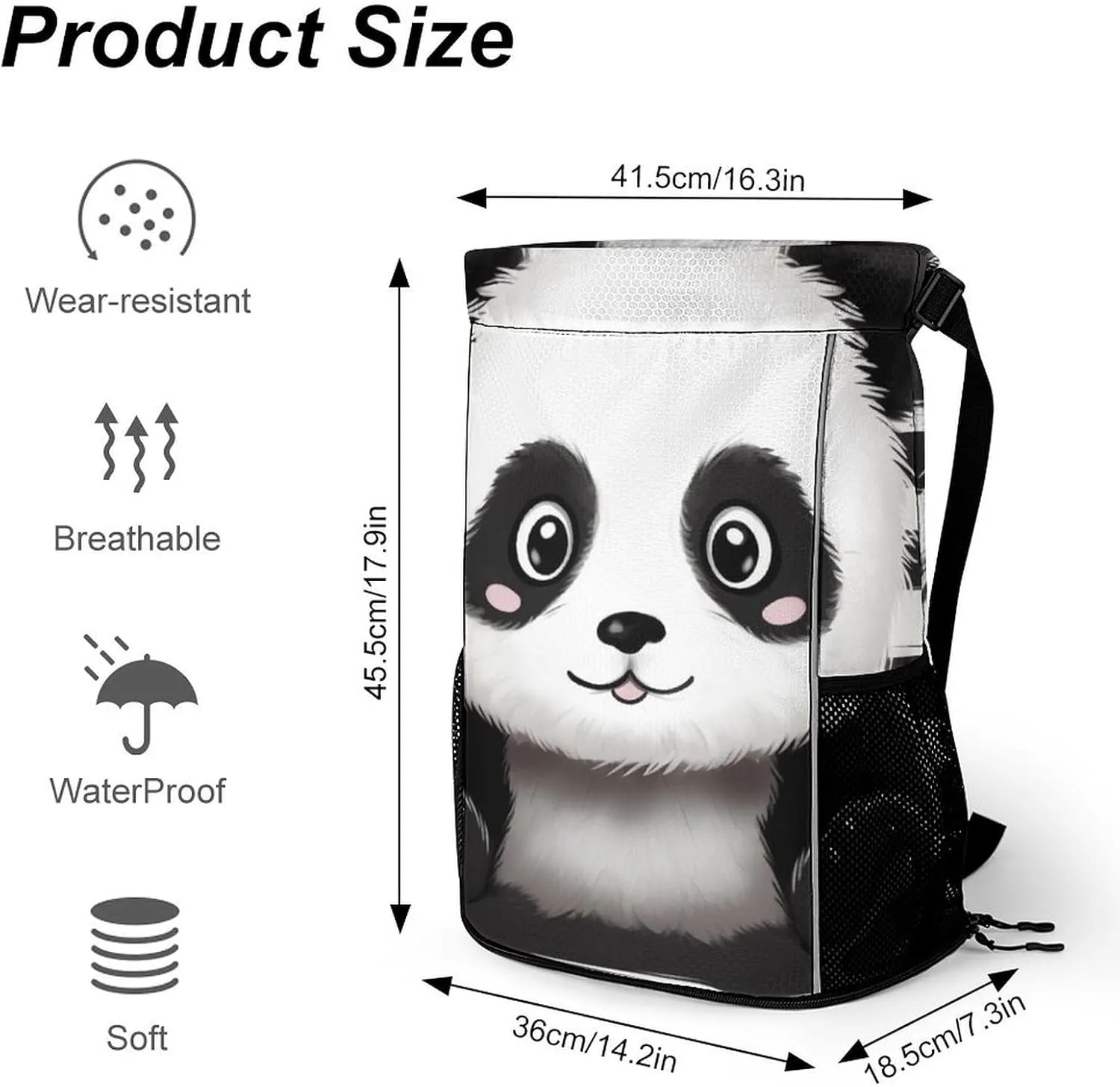 Gym Bag for Women Men Black And WhiteTravel Duffel Bag Large Capacity Sports Drawstring Backpack