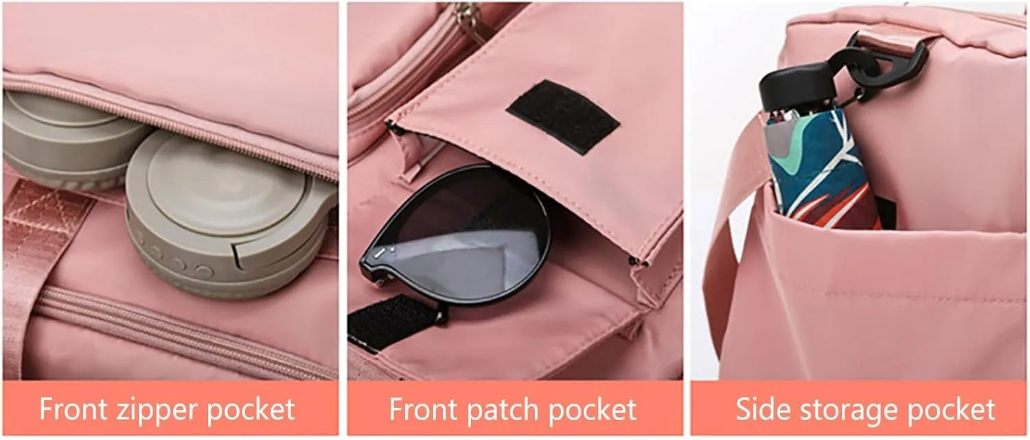Gym Bag Women with Shoes Compartment,28L Waterproof Duffel Bag,Overnight Bag for Sports Workout Yoga Travel