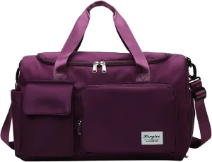 Gym Bag Women with Shoes Compartment,28L Waterproof Duffel Bag,Overnight Bag for Sports Workout Yoga Travel