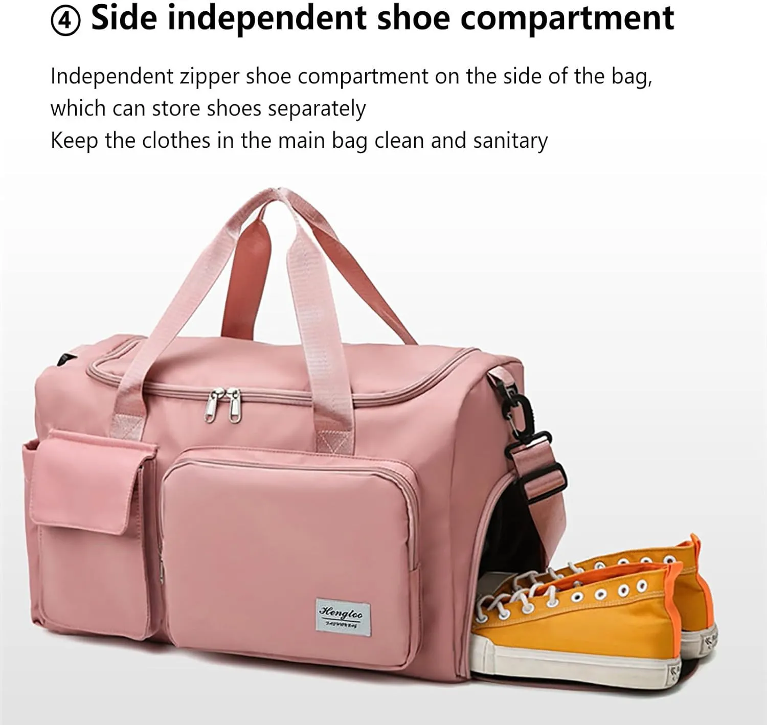 Gym Bag Women with Shoes Compartment,28L Waterproof Duffel Bag,Overnight Bag for Sports Workout Yoga Travel