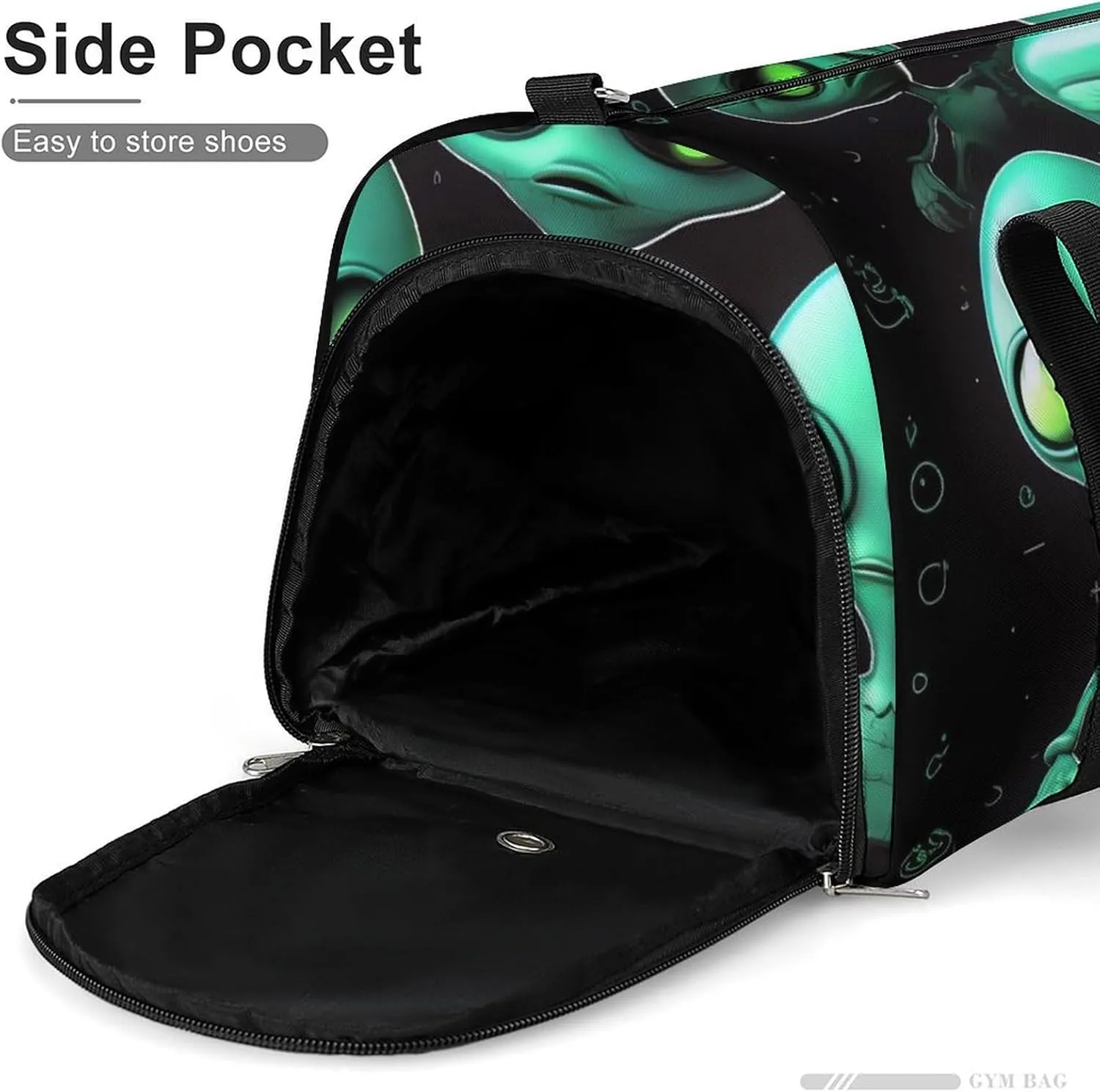 Gym Bags for Men Women Aliens Duffle Bag Travel Overnight Bag with Shoe Compartment Tote Bags