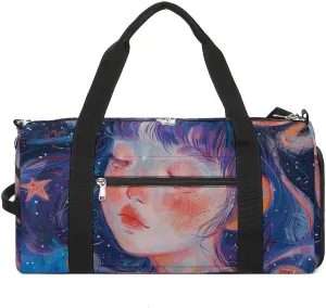 Gym Bags for Men Women Art Style Fantasy Duffle Bag Travel Overnight Bag with Shoe Compartment Tote Bags