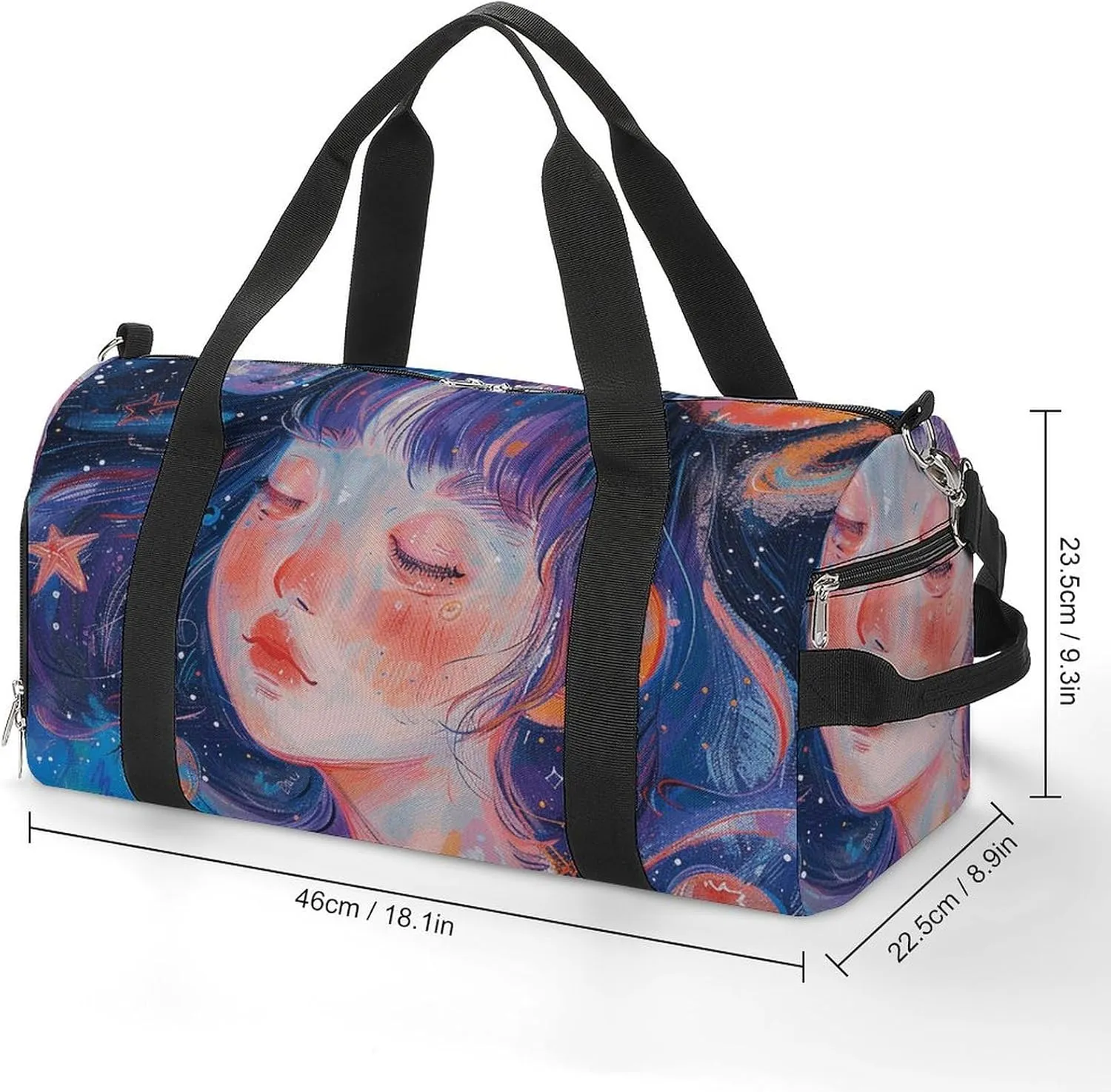 Gym Bags for Men Women Art Style Fantasy Duffle Bag Travel Overnight Bag with Shoe Compartment Tote Bags