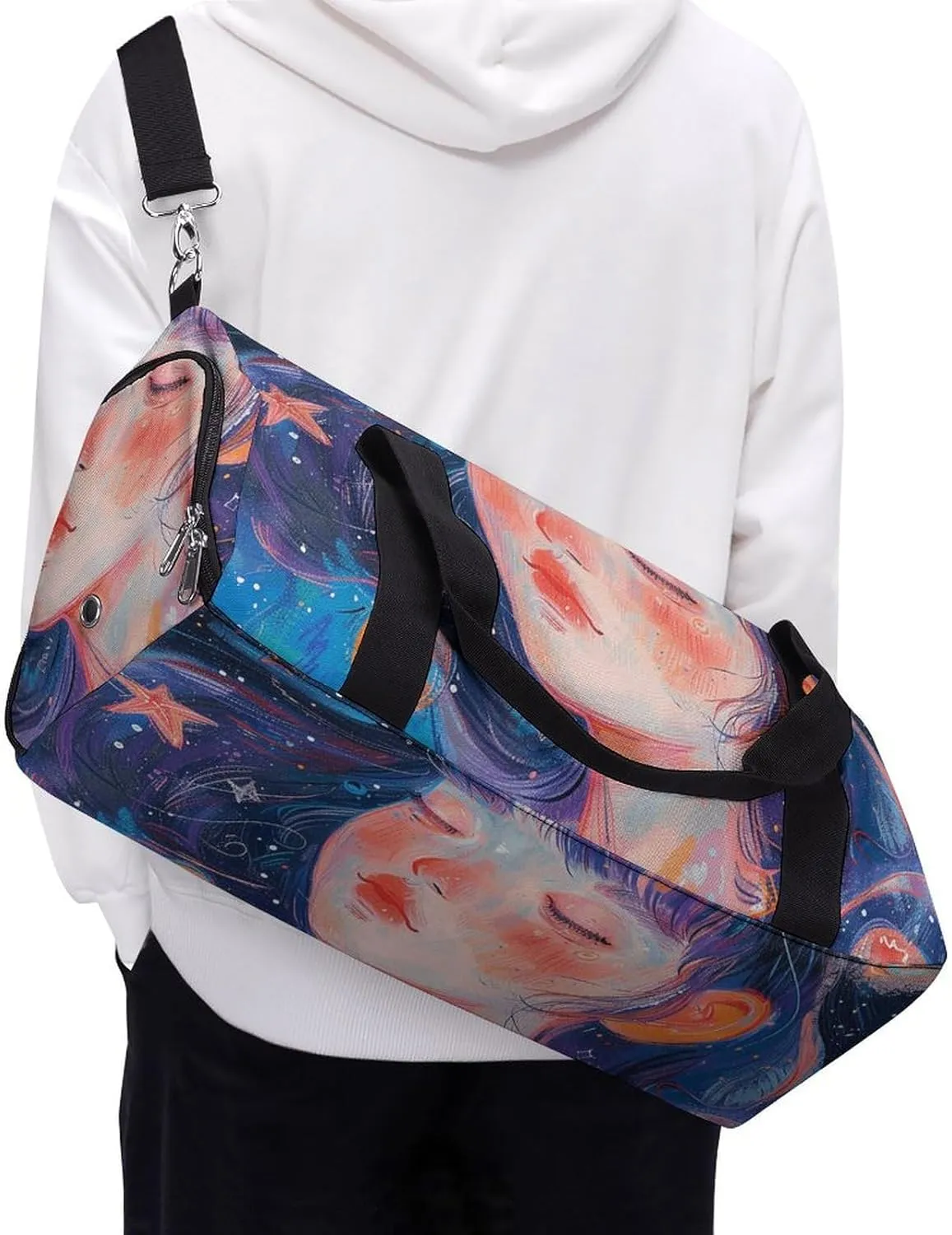 Gym Bags for Men Women Art Style Fantasy Duffle Bag Travel Overnight Bag with Shoe Compartment Tote Bags