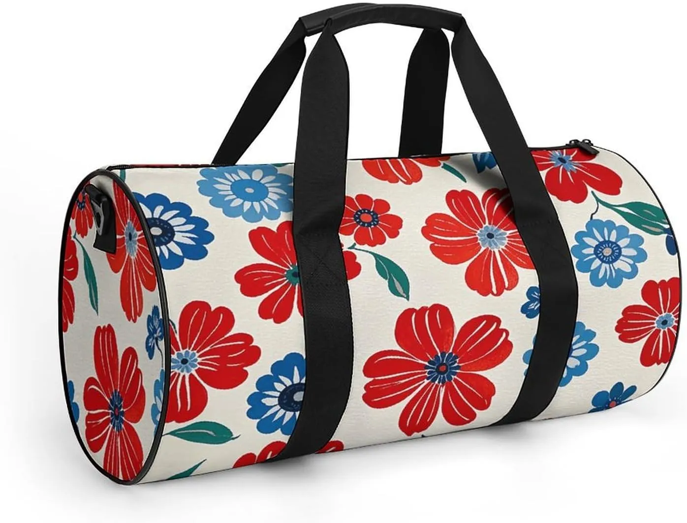 Gym Bags for Men Women Floral Pattern Duffle Bag Travel Overnight Bag with Shoe Compartment Tote Bags