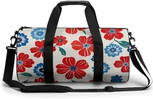 Gym Bags for Men Women Floral Pattern Duffle Bag Travel Overnight Bag with Shoe Compartment Tote Bags