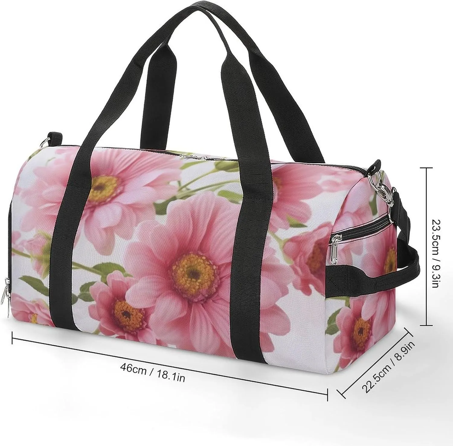 Gym Bags for Men Women Flowers Duffle Bag Travel Overnight Bag with Shoe Compartment Tote Bags