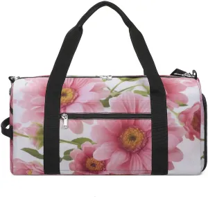 Gym Bags for Men Women Flowers Duffle Bag Travel Overnight Bag with Shoe Compartment Tote Bags