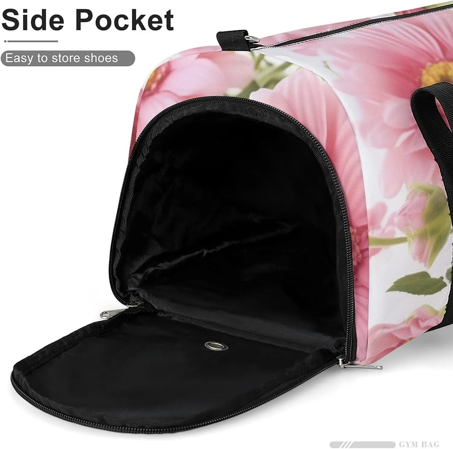 Gym Bags for Men Women Flowers Duffle Bag Travel Overnight Bag with Shoe Compartment Tote Bags