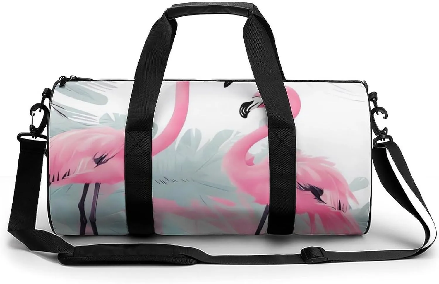 Gym Bags for Men Women Love Flamingo Duffle Bag Travel Overnight Bag with Shoe Compartment Tote Bags