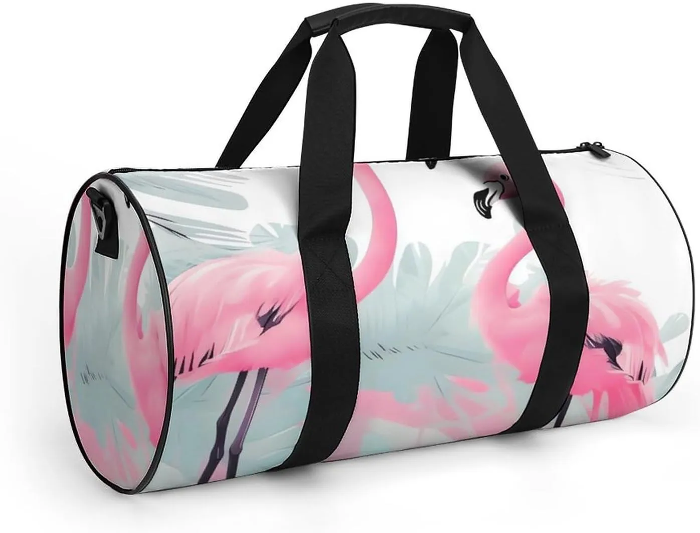 Gym Bags for Men Women Love Flamingo Duffle Bag Travel Overnight Bag with Shoe Compartment Tote Bags